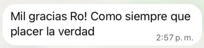 Mil gracias Ro! Como siempre que placer la verdad